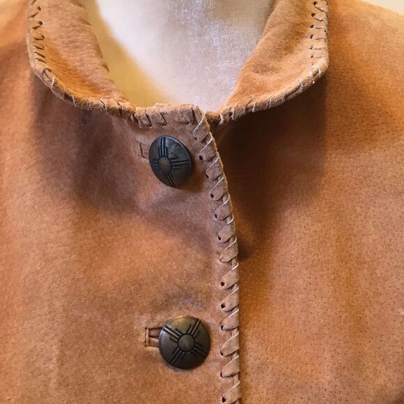 Carroll original wear leather tassel fringe western rodeo jacket coat Y2K M fall - Picture 5 of 14